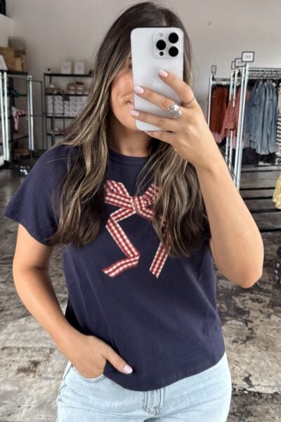 Gingham Bow Tee