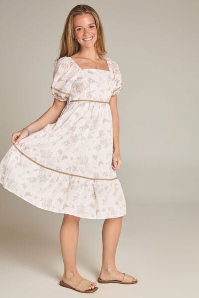 The Ada | Ivory Floral Tiered Dress