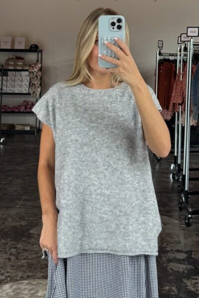 The Ember Sleeveless Sweater | Heather Gray