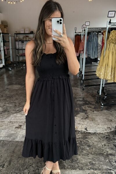 The Jones | Black Midi Dress