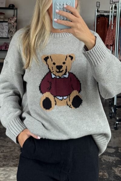 Teddy Bear Sweater | Light Gray