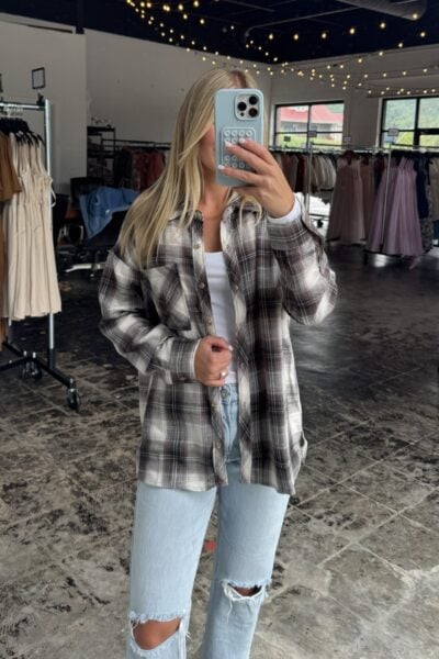Long Sleeve Flannel | Charcoal