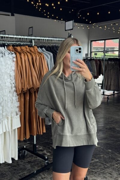 Mineral Wash Hoodie | Sage