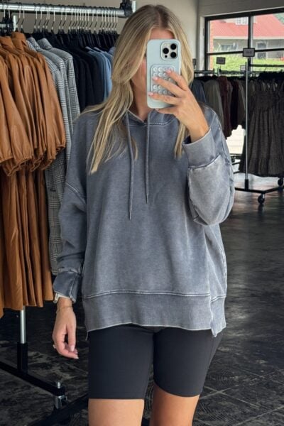 Mineral Wash Hoodie | Blue