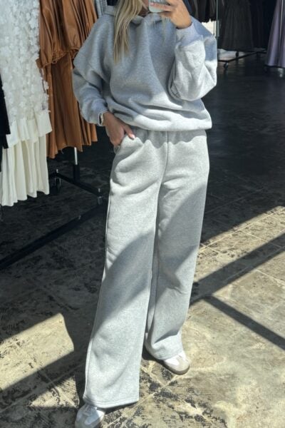 Wide Leg Sweatpants | Heather Gray